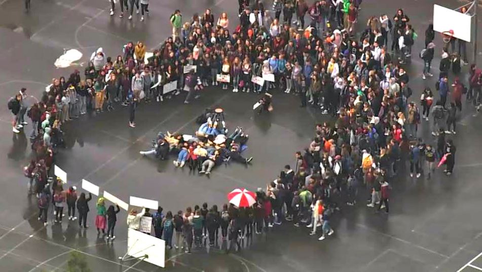 Almost all of our schools, at all levels, participated in the #NationalSchoolWalkout today, many with the full support of administration, teachers & staff. #kidssaveamerica #TeachersAndGunsDontMix #EnoughIsEnough #GunControlNow #thesuburbsarefightingback #Indivisible