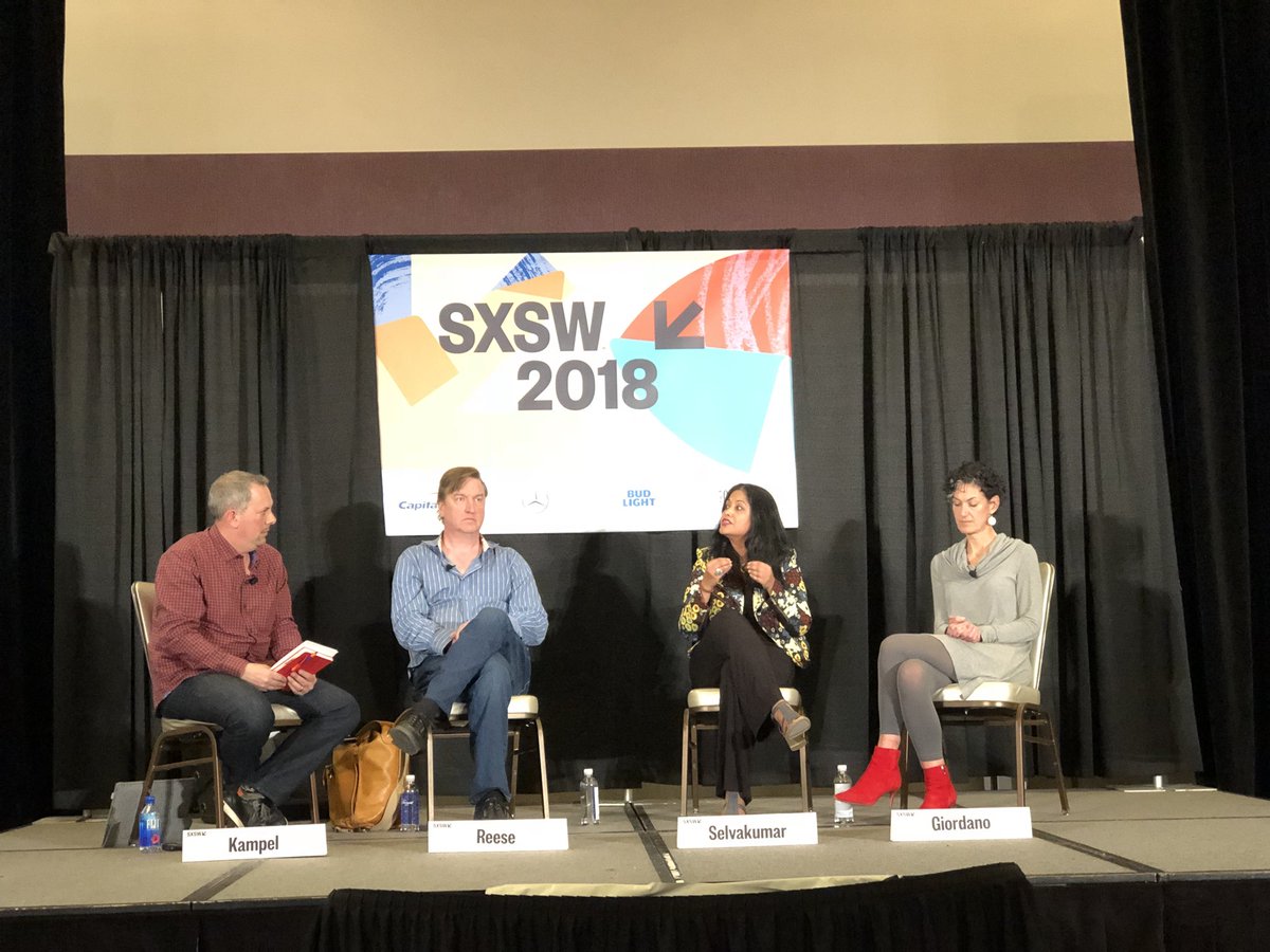 CognitiveScale's tweet photo. โItโs palpable to see the #innovation that is coming together. #AI is going to democratize what we are capable of doing.โ @ShakuS at #SXSW talking #AugmentingCreativity https://t.co/AOduqBd0s5
