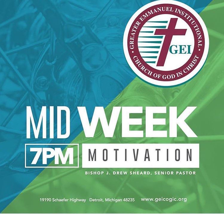 Be our guest tonight at 7 PM for Mid Week Motivation!
#geicogic #bishopdjrewsheard #detroitchurch