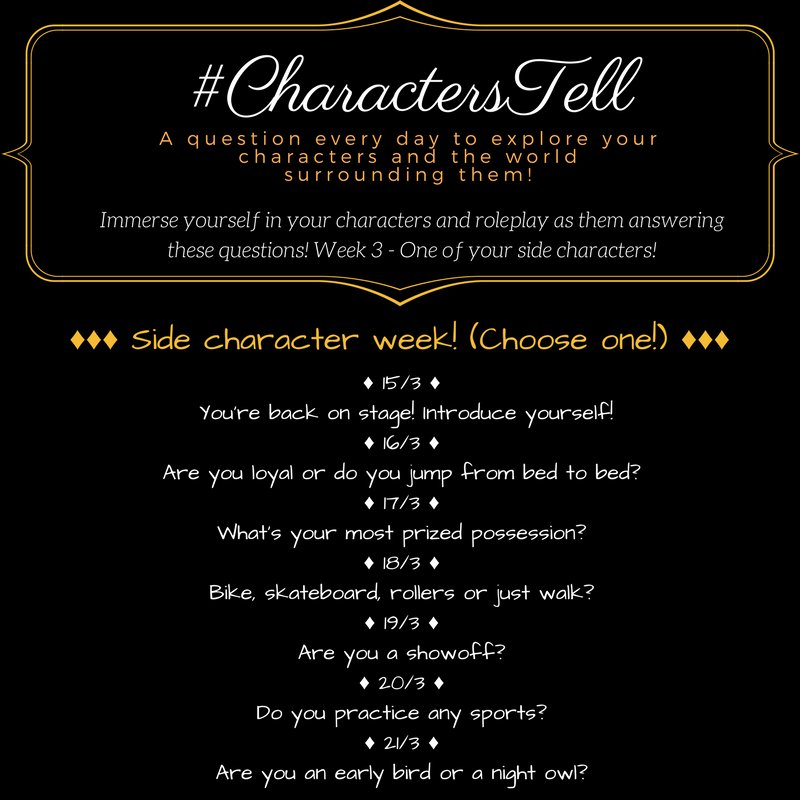 m_arbanassi's tweet image. Hello, #CharactersTell crowd!
Another week has gone by, and with it it's time to welcome our #SideCharacters back on stage!
Here's the #card for this week!
And #Tomorrow on the #GCnetwork: An interview with @gladiusquintus Sidechar Gladys Quinn, from her novel "Before Noon"!