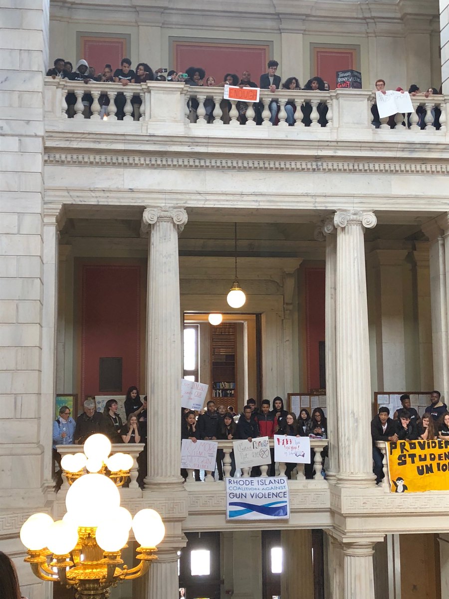 reverendgene's tweet photo. Three floors of young folk at RI State House.  #NeverAgain https://t.co/TcqkJOKEqH