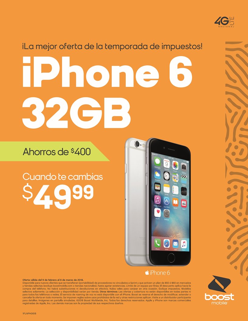 BEST TAX SEASON OFFER EVER!!!
#MILCELLPHONES #BOOSTMOBILE #IPHONE6 📱
