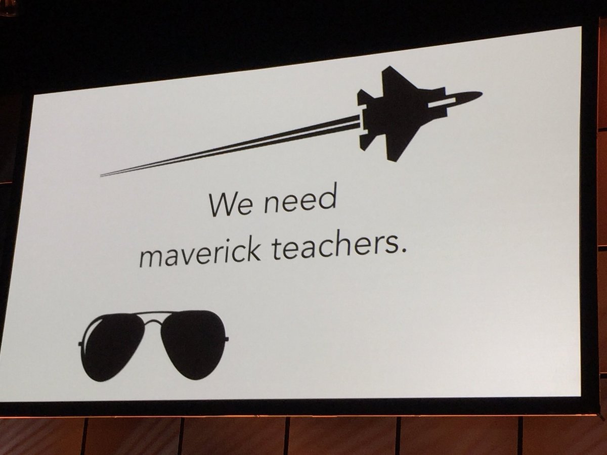 KeriLMartinez's tweet photo. Maverick teachers don’t just assign a lesson, they design a lesson! @jmattmiller #CUE18 https://t.co/s4vK2R0enQ