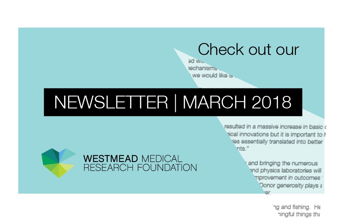 WestmeadFdn's tweet photo. MARCH 2018 | NEWSLETTER 💌It's waiting for YOU now at https://t.co/4RKhrBtjAK 
Check out awesome fundraisers, supporters, all upcoming events 2018 &amp; find out exciting things happening @ Westmead precinct 🌟📆���� Please help SHARE the 💞 Video https://t.co/VpnNSZV5uy
@KnowMyHealth https://t.co/iilM7yphKP