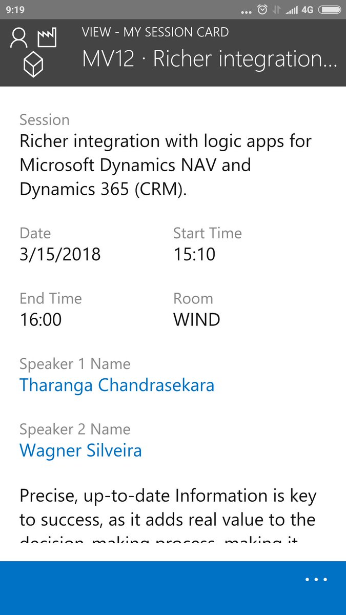 WSilveiraNZ's tweet image. If you are at #DirectionsASIA 2018 come to our sessions at 15:10 at WIND - we will talk about @logicappsio integration with #msdynamicsnav.