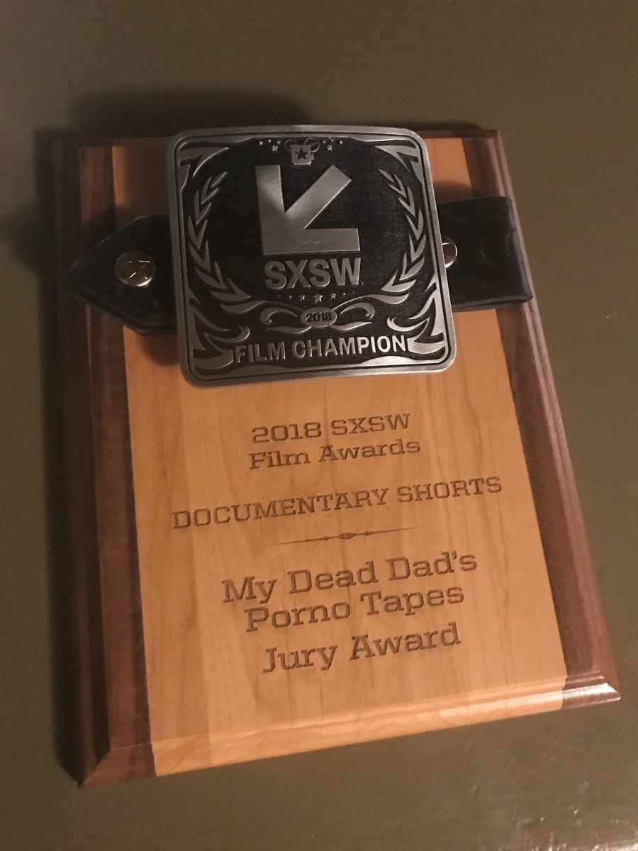 Telefilm_Canada's tweet photo. Congratulations @charlie_tyrell ! His short My Dead Dad's Porno Tapes won the Jury Award in the Documentary Shorts section at @sxsw! 🎉👌#CdnFilm #CdnTalent #SXSW2018 https://t.co/q2liyQWxE1