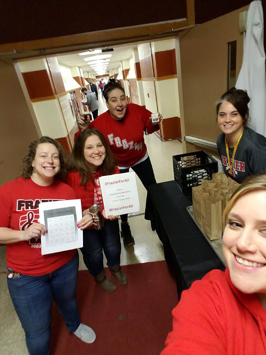 frazier_hs's tweet photo. The staff and students shared stories together during their lunches as staff sat and mingled during the lunch periods.  Today, all teachers and students truly demonstrated that Frazier is for all!  #FrazierForAll https://t.co/dcnfNhfITs