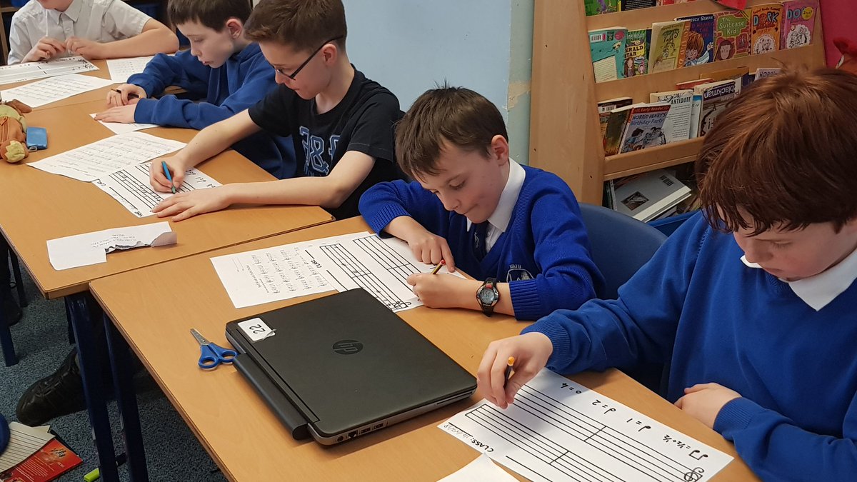Mr_D_Walsh's tweet photo. Great to see children in P5 and 6 being able to write, read and understand notation! @Larbert_ExpArts @LarbertHigh @airthprimary #highschoollevel https://t.co/tOh5nwUak5