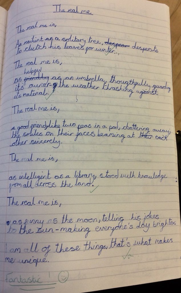 My son (Y6) wrote a poem. And I may burst if I read it too more many times.

Let’s find out...I at least have to read about being as funny as the moon again...he actually IS though. 💜💜💜 #ChildPoet #ForTheLoveOfWords