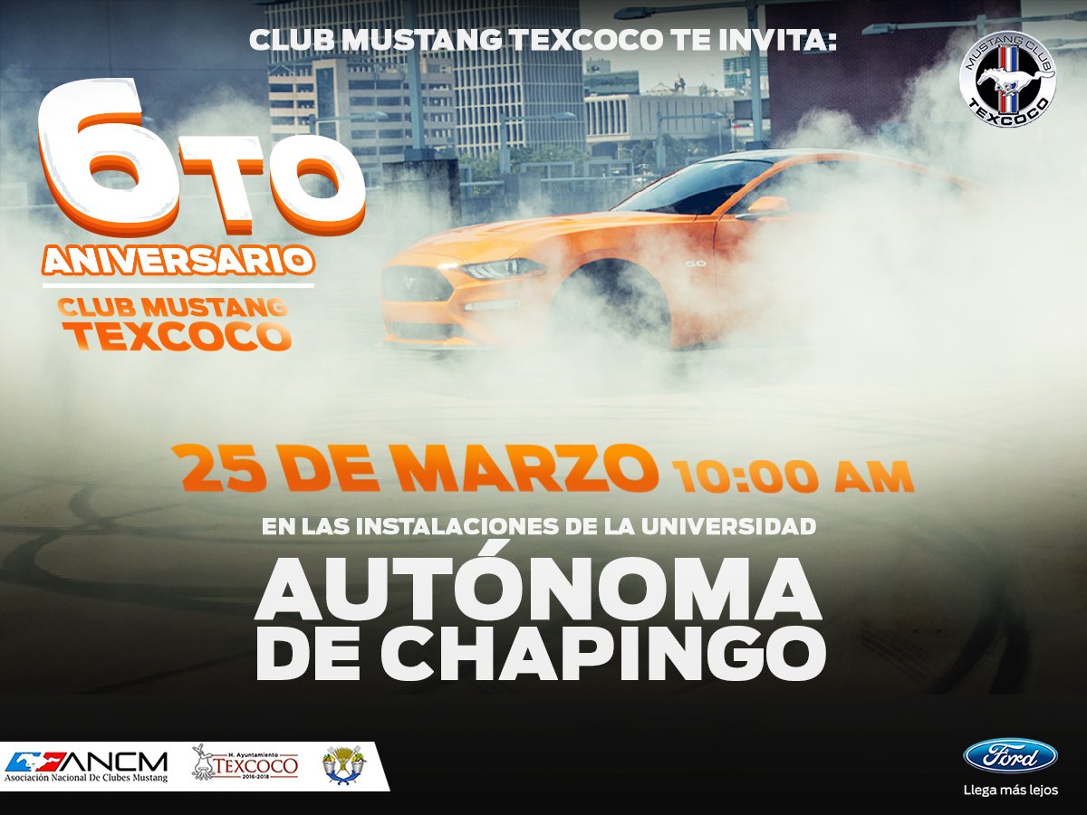 FordMX's tweet image. Falta muy poco para el Sexto Aniversario del Club Mustang Texcoco. 😮 ¿Ya te registraste? 👉🏼 La entrada es libre. 😎 🐎 Más detalles aquí: bit.ly/MustangTexcoco