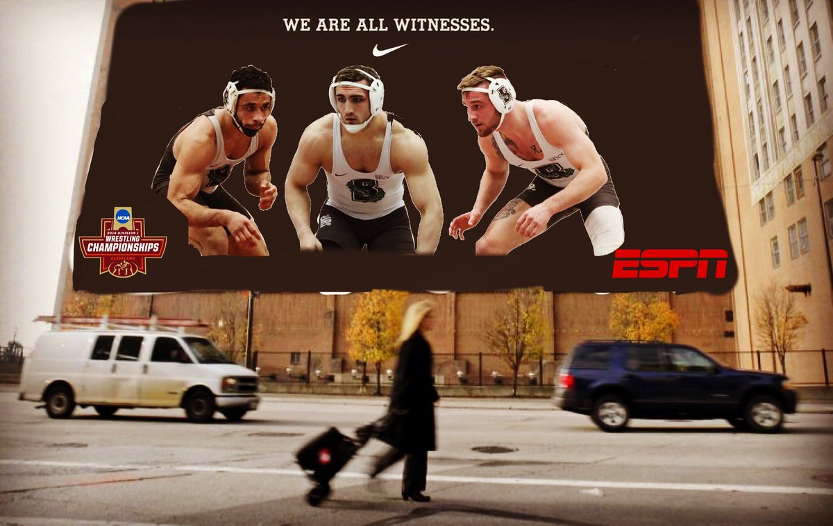 BrownU_Wrestle's tweet image. Saw 👀 this billboard walking in downtown Cleveland today!! #marchmatness #LetsGoooo #GoBruno 🤼‍♂️🐻💪🌿