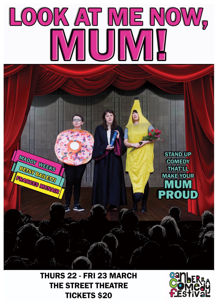 ACTlal's tweet photo. Our @canberracomedy shows are SOLD OUT! If you missed out on tickets to us- we recommend you head along to “Look at Me Now, Mum!” With our very funny mates @maddyyweeks @BetsyBailetti and Frances McNair! Get your tickets here: https://t.co/zlTs4gJKVu https://t.co/h4lomjJ7pc