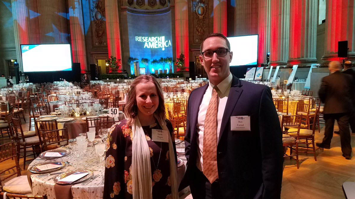SanfordBenF's tweet photo. Sarah and I are proud to represent @SanfordHealth and @SanfordResearch at @ResearchAmerica's Annual Awards in Washington, DC!  #RAAwards18 https://t.co/ZVlGkMttWF