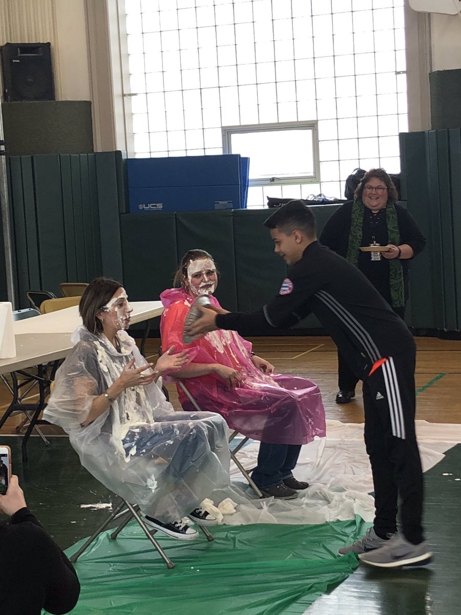 ms_flanagan's tweet photo. Piesta 2018 concluded with a pie eating contest, pie a teacher in the face, and pi t-shirt contest! Thank you to everyone who participated, including some wonderful teachers! 🍰🔢📝 #Piesta #piday2018 #nardin https://t.co/jdTxBAPYfw