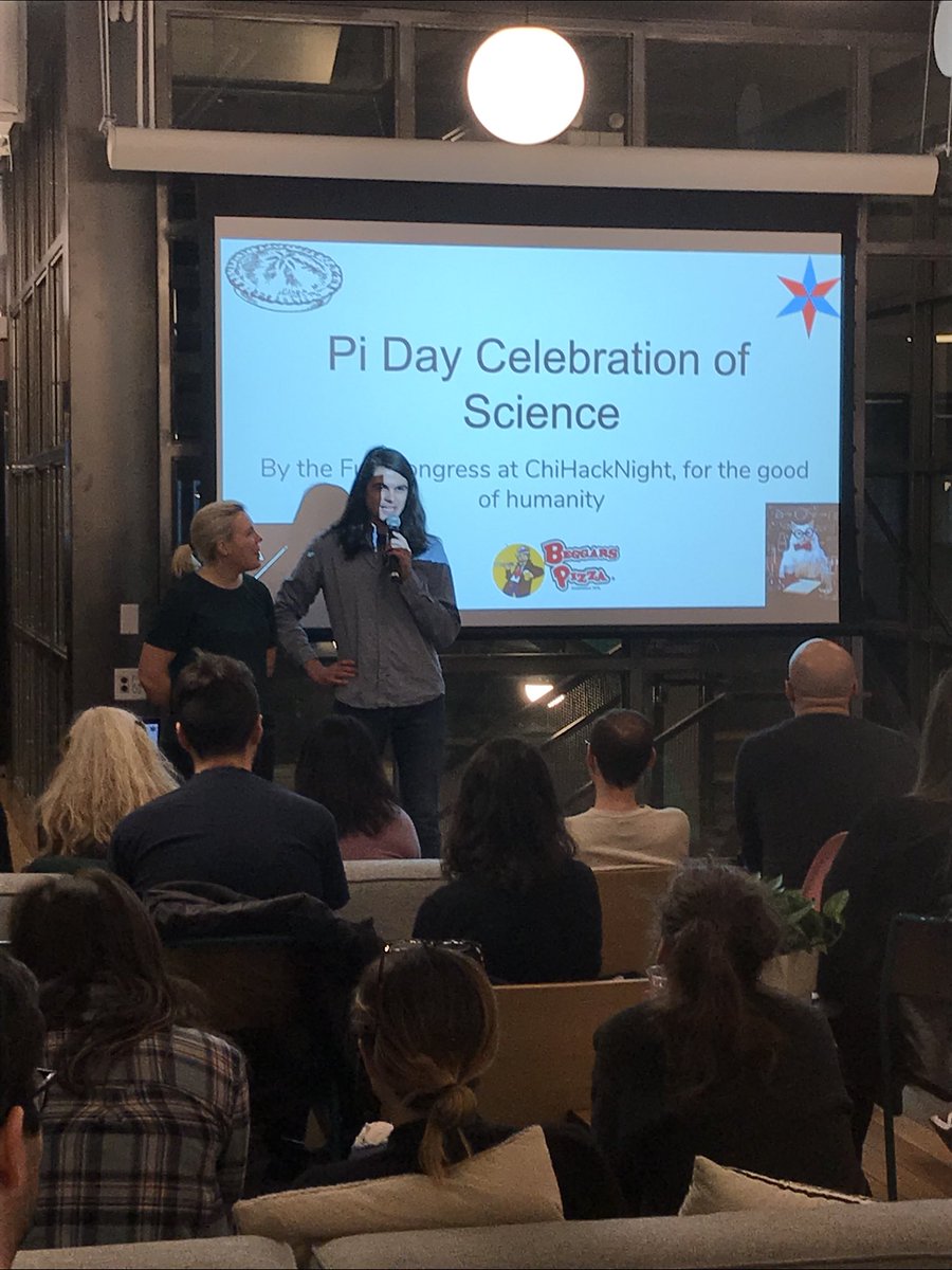 tatyana_shestop's tweet image. Great turnout at @chihacknight’s #PiDay celebration of science! Can’t wait to give my ⚡️talk about what #mathmajors learn