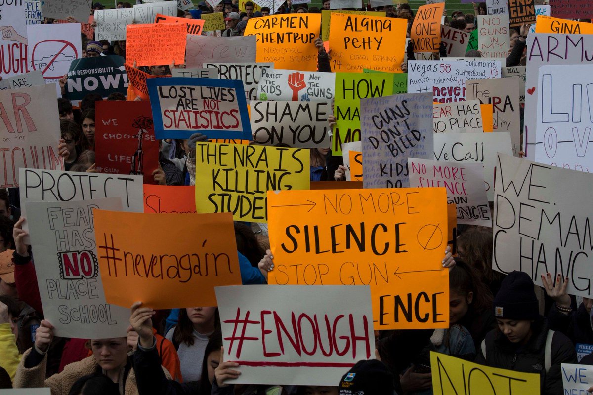 shewaslost's tweet photo. I am so PROUD to be apart of a generation WHO FIGHTS AND STANDS UP FOR CHANGE. Looking through these photos posted on the ny times of youth across the nation, instills HOPE in my heart that change will come. #EnoughIsEnough #NationalWalkoutDay https://t.co/tpATrmjhEr https://t.co/60GXZikWB7
