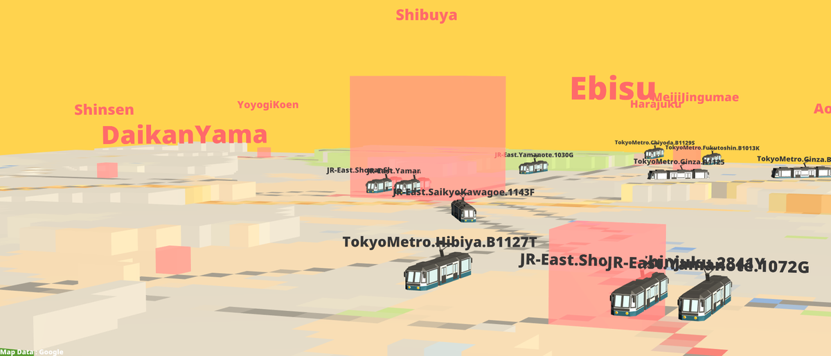 webtrainmap's tweet image. 渋谷駅周辺の現在の様子をお届けします。
train.utautattaro.com 

#ウェブゲージ
