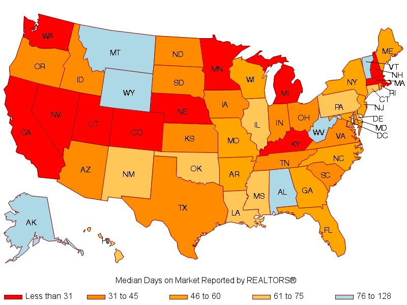 NAR_Research's tweet image. In Which States Did Properties Sell Most Quickly in January 2018? bit.ly/2FCmR2t