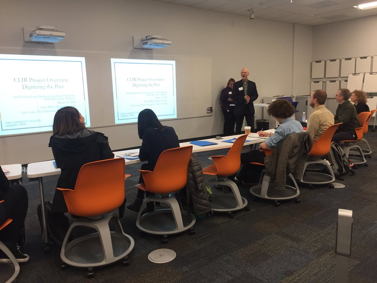 CBWCD's tweet image. Today we dug deep into the water archives w/ @honnoldlibrary. Quite an experience to see Willis S Jones’ handwritten fieldnotes and Santa Ana Watershed streamflow data from 1917! #CLIRwater #ASEH2018