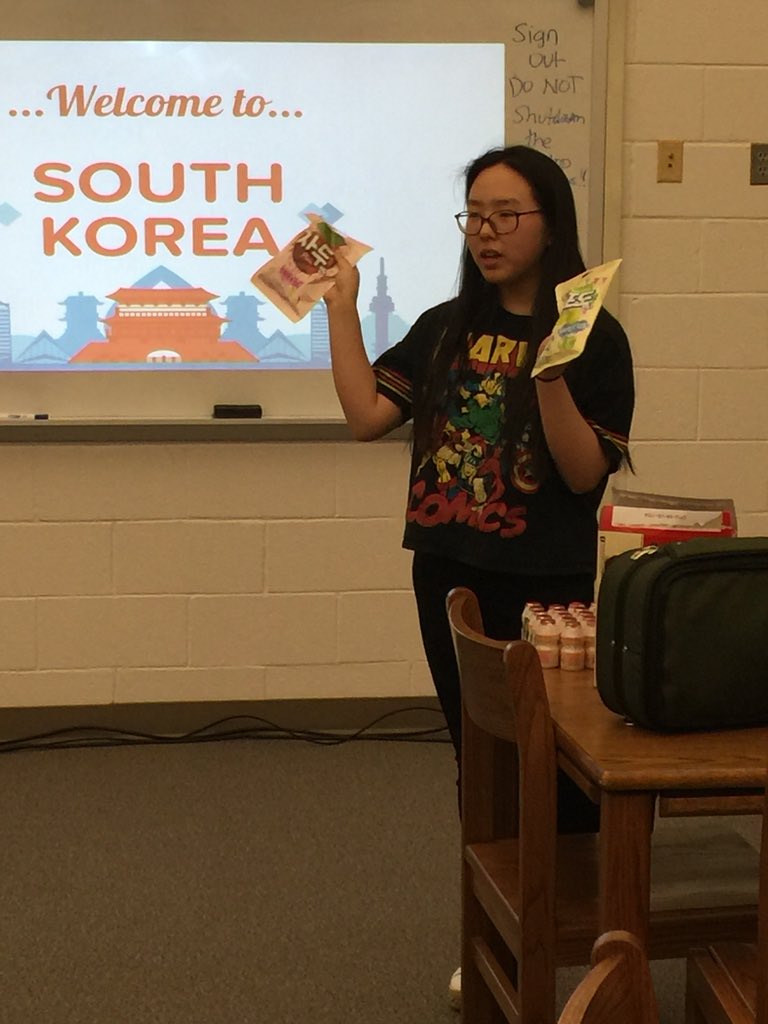 BHSIntNatClub's tweet image. South Korea presentation today and a little snack