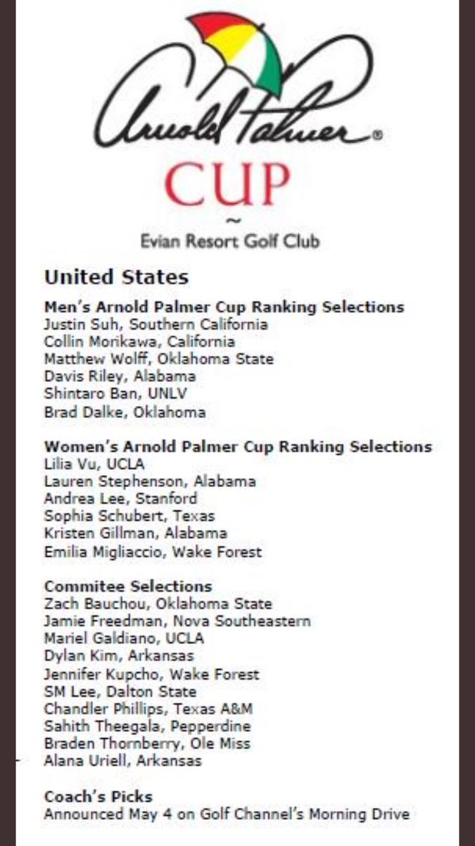 davisriley68's tweet photo. Blessed to have the opportunity to represent the USA and Mr. Palmer this summer in France with so many great people #lehhhgoo @ArnoldPalmerCup @APinv https://t.co/fnSUmI7FtI