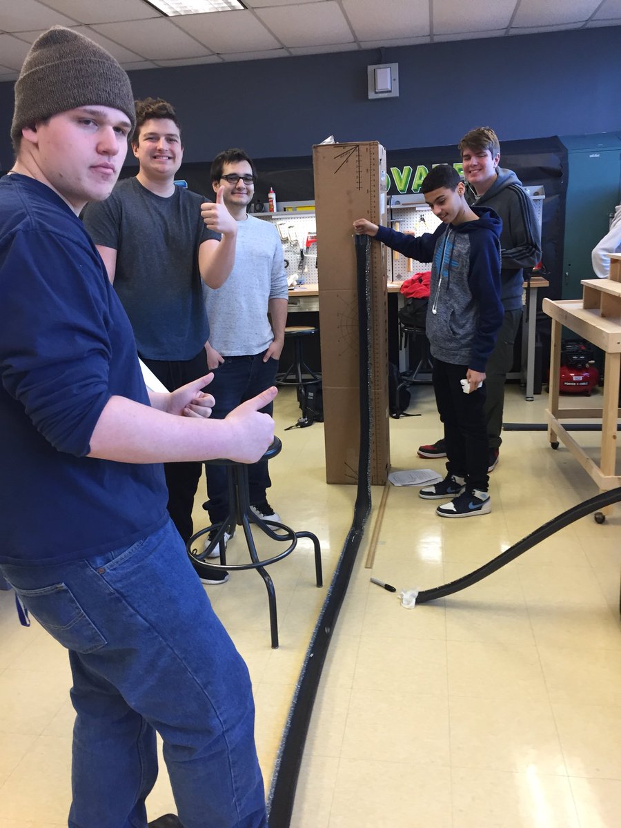 Ss building rollercoasters and testing the velocity of different marbles in Mrs. Prisco’s #physics classes. #PRSTEMforAll