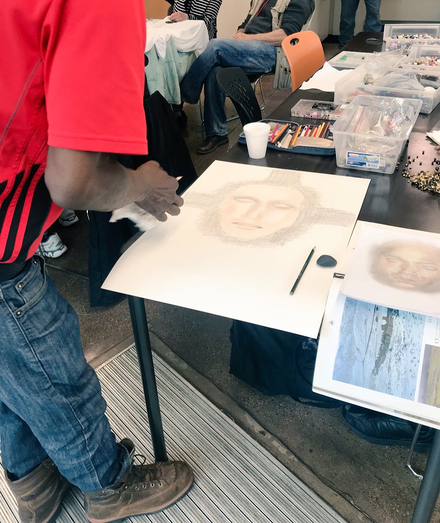 HeidiHiser's tweet photo. Warms my heart to see passion, consistency, intention and courage.
Week by week. #inspiring #beautifulqualities ๐ #Patrick
#wednesdaysartgroup #dallashomeless #wednesdaysartclass #teachingme #ourcommunity @TheBridgeHRC https://t.co/A6zY4L3Tcl