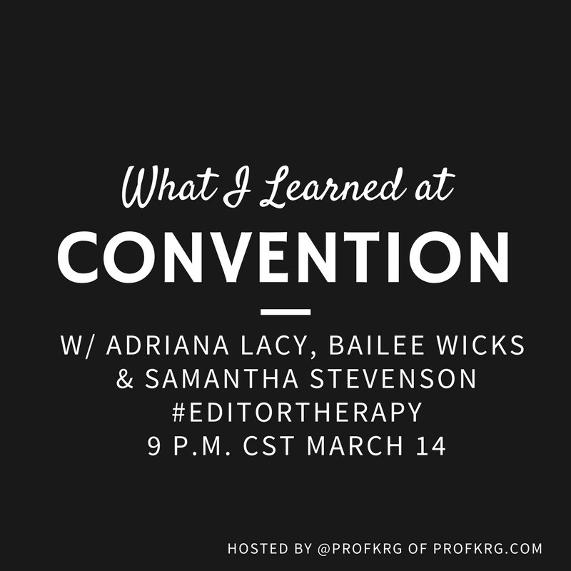 profkrg's tweet photo. Just one hour until we chat with student editors about what they learned at #acpmw and #CMANYC18. See you here for tonight's #EditorTherapy! https://t.co/gqSUStyiAT