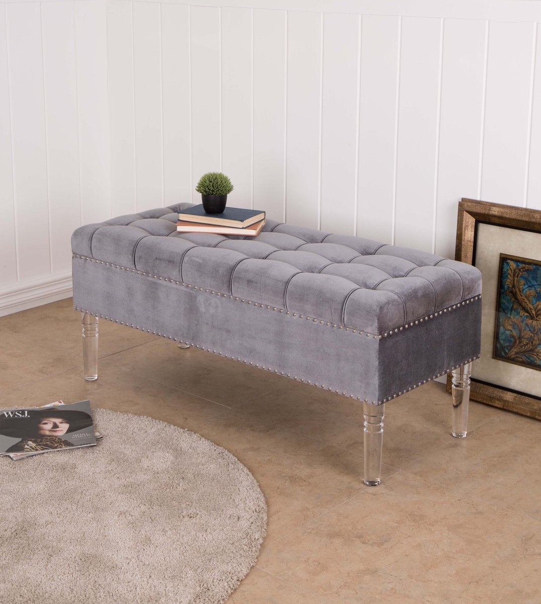 GlitzhomeCorp's tweet image. Accent your bedroom or living room with an upholstered &amp;amp; tufted glam velvet bench. Perfect as décor, storage and seating → bit.ly/grayottoman #velvetbench #foldablebench