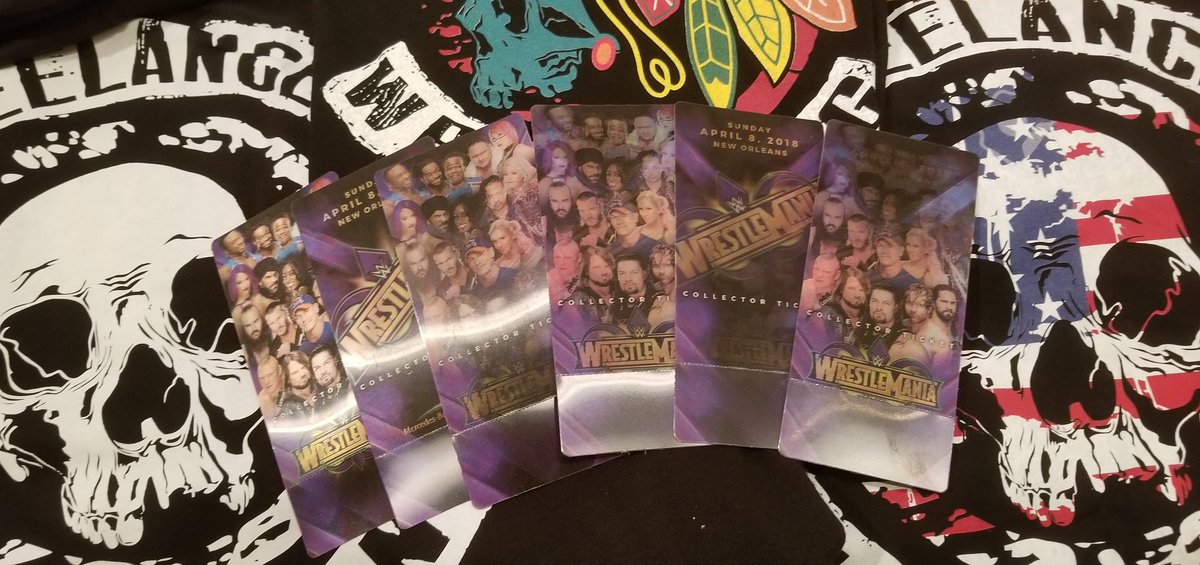 BrentonB's tweet photo. new @FreelanceWres gear for me and @coolkatc. ready to rep (minus @CraigxMitchell) at @WrestleMania week w @waltwilliams98!  and met @Castropollis at the shop!  Thanks @prowrestlingts #seeyouinNOLA https://t.co/ZblqRFIJhi