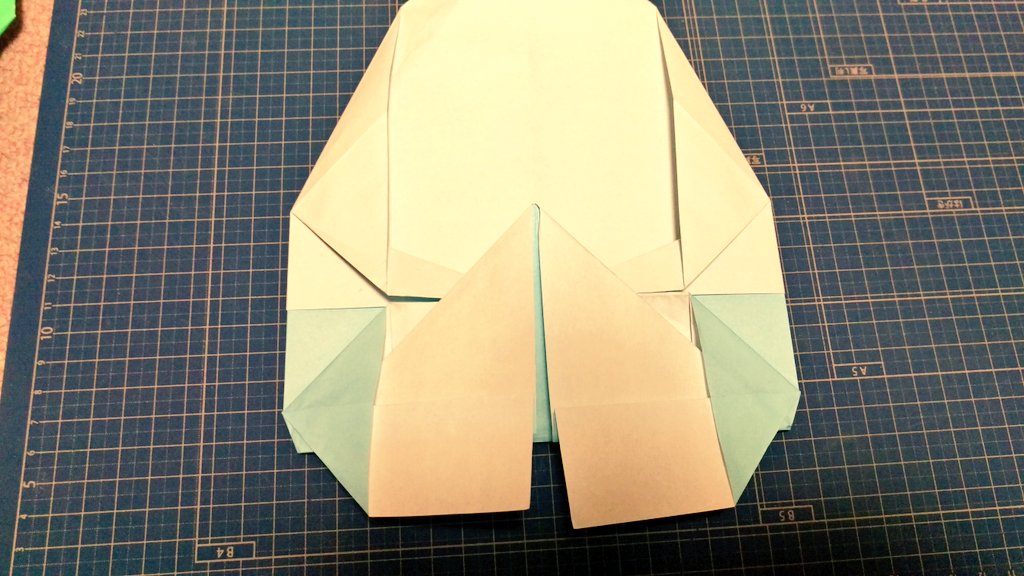 藤田憲生 白衣さん 作り方メモ その5 18 被せ折りで Wクチの両端 以外の部分 を作る