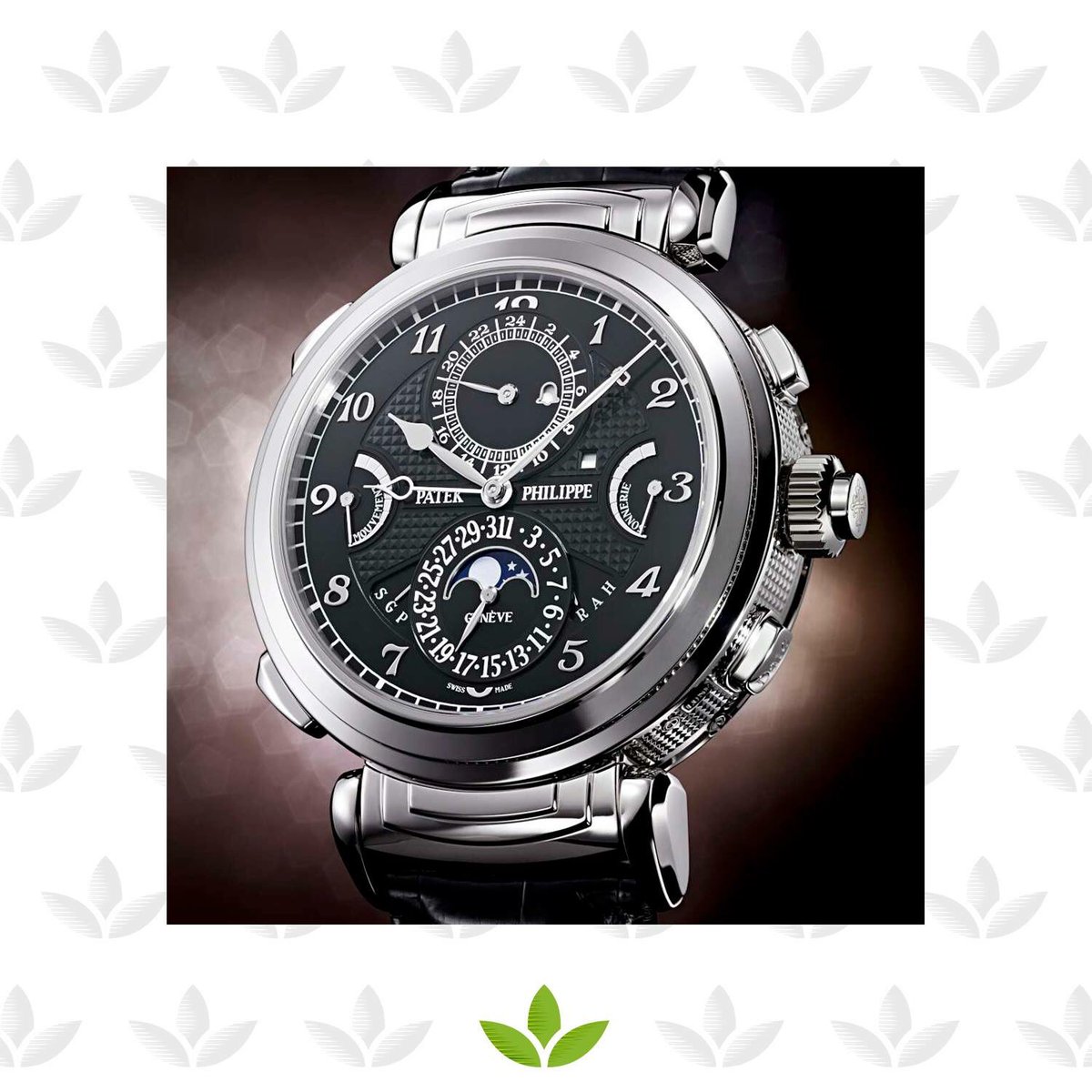 ElCardenchal's tweet photo. Este reloj Grandmaster Chime de la marca Patek Philippe consta de 1,580 piezas con aplicaciones de oro blanco. Se tardo más de 100 mil horas en construirse y solo 60 mil fueron dedicadas a los componentes que se dedican su movimiento. Su precio es de 2.6 millones dólares. https://t.co/hrlHQt68EB
