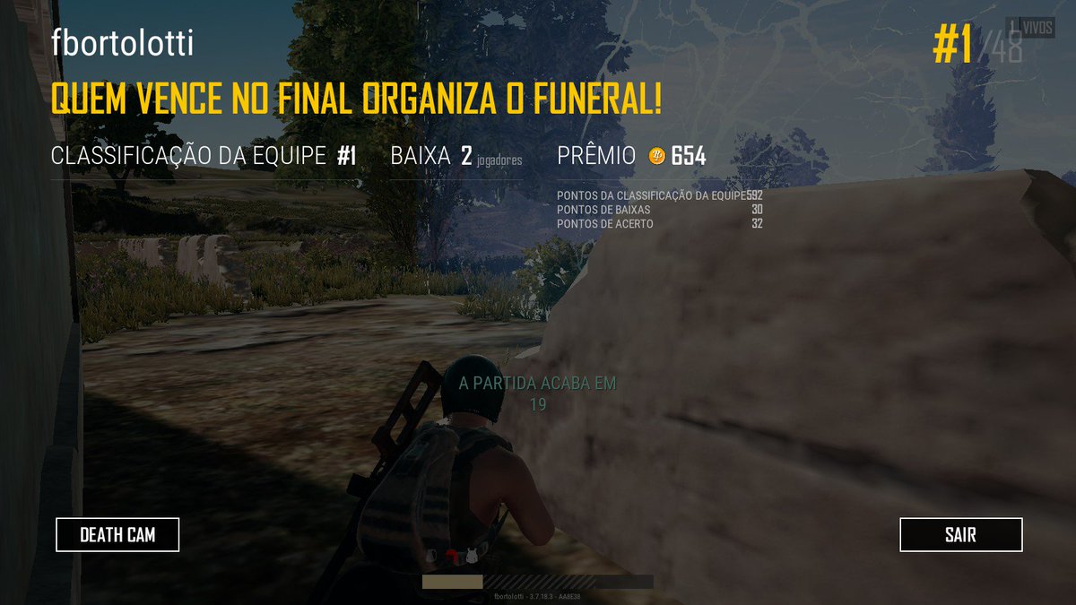 fbortolotti's tweet photo. Enfim uma vitória no #PUBG!! 🔫 https://t.co/cVMCSHadls