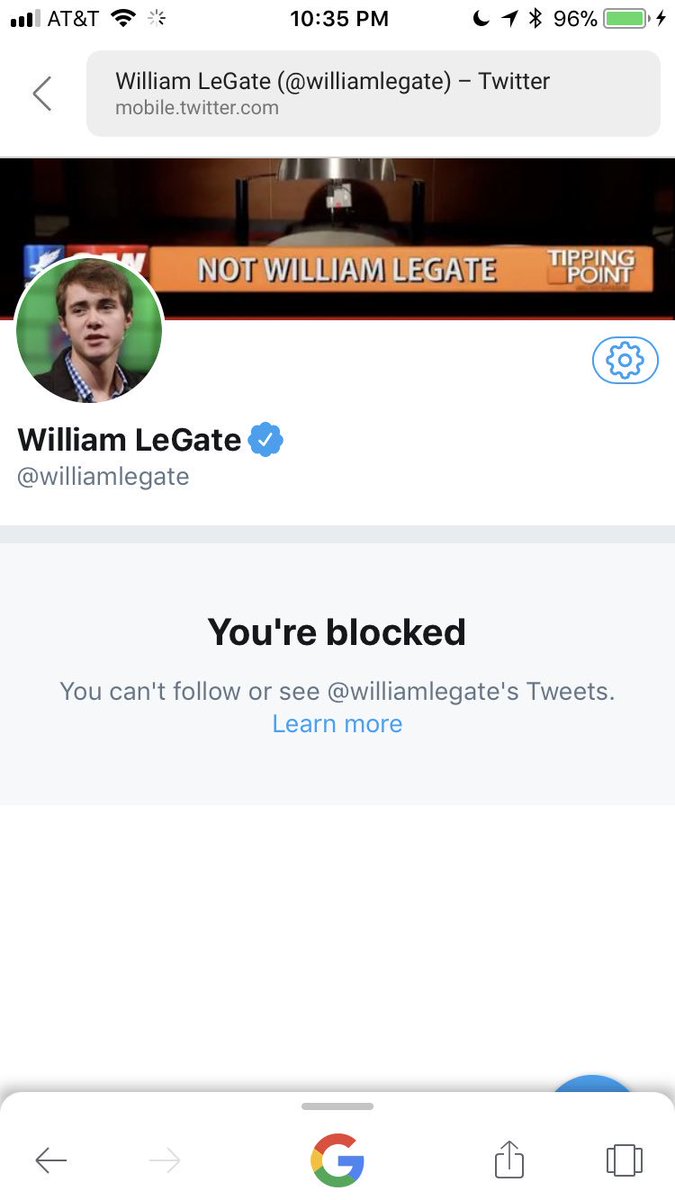 AngelaBoxShow's tweet photo. Who is #WilliamLegate and why has this little psycho blocked me?
Could it be over #AreolaGate??!!!
WHAT A #CUCK.
#ThisIsWhyEveryoneHatesMillennials #NippleGate https://t.co/AAi4UAA9U6