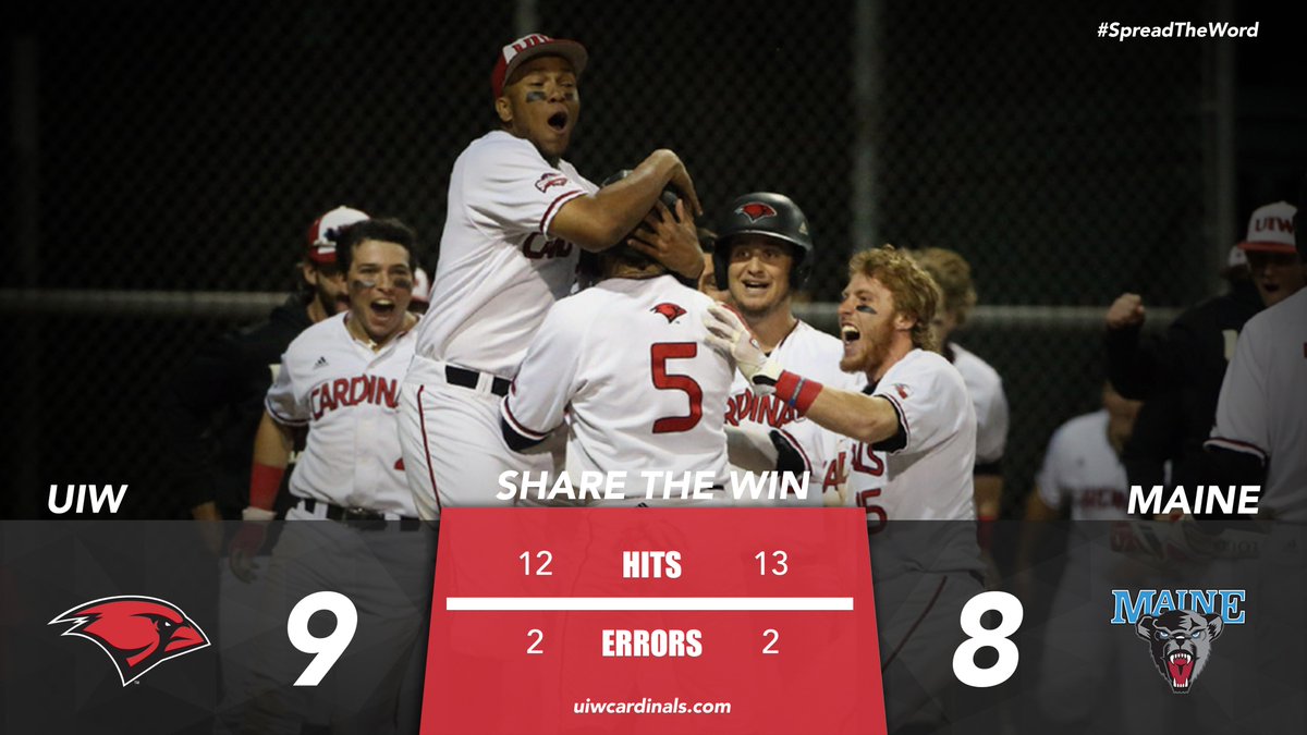 UIW Baseball (@uiwbaseball) on Twitter photo SHARE THE WIN! <a href="/UIWBaseball/">UIW Baseball</a> sweeps Maine with a 10th-inning, walk-off win on Wednesday night! #SpreadTheWord SHARE THE WIN! <a href="/UIWBaseball/">UIW Baseball</a> sweeps Maine with a 10th-inning, walk-off win on Wednesday night! #SpreadTheWord