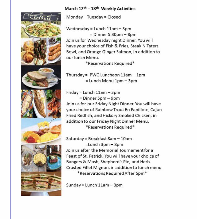ClubTlawson's tweet photo. Pinnacle Weekly Menu! #cedarcreek#golfcourse#bestonthelake#pinnaclegolfclub https://t.co/sgYGx2nhjN