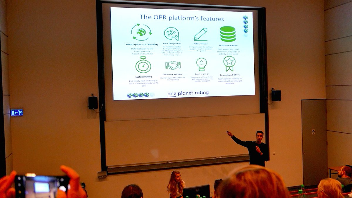 1planetjourney's tweet photo. Two days ago @Massido14 from the Marketing &amp; Partnerships team presented @OnePlanetRating at the Green Week Sustainability Fair in #Copenhagen!

Thanks to everyone who dropped by the stand and for the engaging conversations on how OPR can disrupt the #Travel industry! https://t.co/TEkc3G3jWB