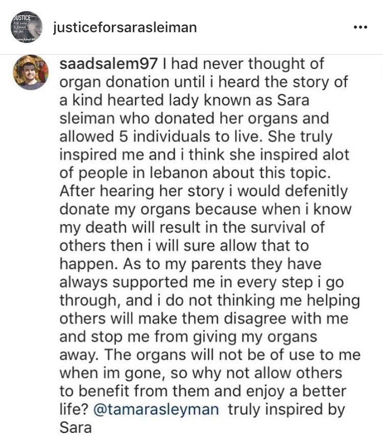 Justice4Sara's tweet photo. Stand out; express yourselves: sign up for organ donation! 
#justiceforsarasleiman #lestweforget #uncontrolledweaponry #organdonation #organdonor https://t.co/llLHAW7lvg