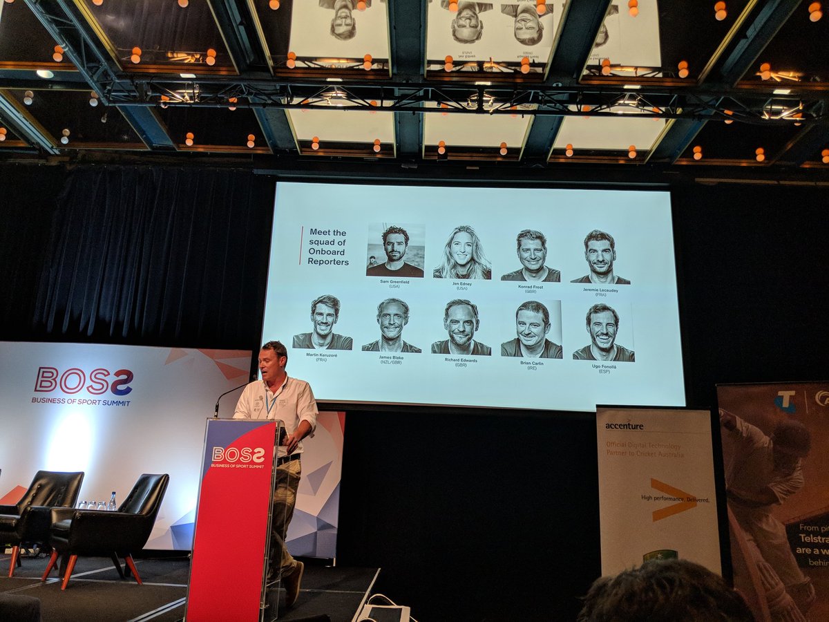 Fascinating the on board reporters for #volvooceanrace likened to "war correspondents" by <a href="/bice78/">Nick Bice</a> next time your content team is complaining about long hours ask them if they can do it on a boat over several weeks. #BOSSummit