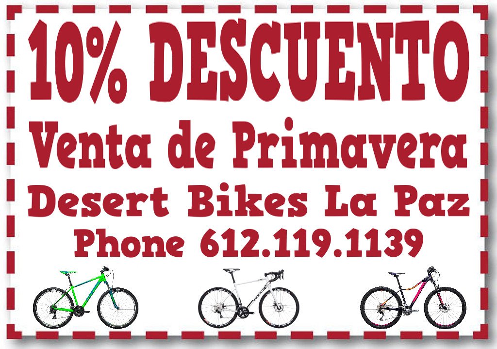 Desert Bikes (@desertbikesbcs) on Twitter photo Desert bikes te invita a conocer sus modelos y descuentos por temporada <a href="/CubeBikesBaja/">Cube Bikes Baja</a> <a href="/MTBBaja/">Mountain Bike Baja</a> <a href="/ActionSportInc/">Action Sport Inc.</a> <a href="/RedBullBajaFan/">Red Bull Baja Fans</a> <a href="/LaPazBajaSur/">La Paz Baja Sur</a> <a href="/Baja_Sur/">Baja California Sur</a> <a href="/Baja_Explorer/">Baja Explorer</a> #CubeBikes #CubeBikesMexico Desert bikes te invita a conocer sus modelos y descuentos por temporada <a href="/CubeBikesBaja/">Cube Bikes Baja</a> <a href="/MTBBaja/">Mountain Bike Baja</a> <a href="/ActionSportInc/">Action Sport Inc.</a> <a href="/RedBullBajaFan/">Red Bull Baja Fans</a> <a href="/LaPazBajaSur/">La Paz Baja Sur</a> <a href="/Baja_Sur/">Baja California Sur</a> <a href="/Baja_Explorer/">Baja Explorer</a> #CubeBikes #CubeBikesMexico