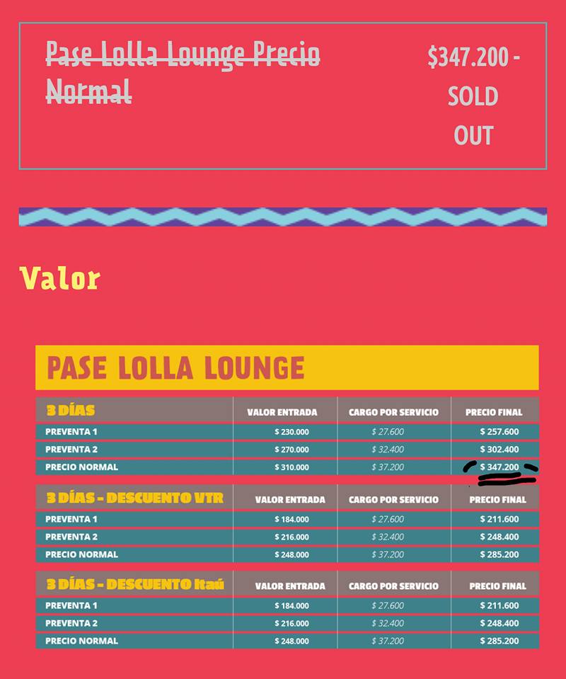 Daisy____'s tweet image. Vendo 2 entradas a LOLLAPALOOZA CHILE 2018 VIP Lolla Lounge para los 3 días las cuales ya están agotadas las vendo a $280.000 c/u (Valor normal $347.200 c/u) RT por favor @DonDatos @SrDatos  @Buscoentradascl #LollaCL2018 #LollaCL