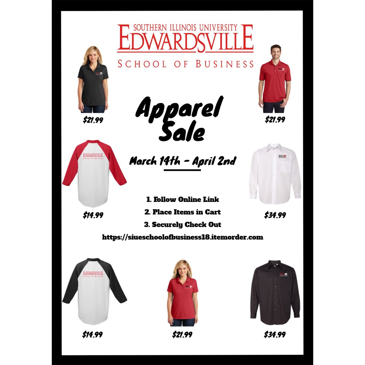DSP &amp; AMA have teamed up to sell some SIUE School of Business Apparel! Follow the link and make sure to place your order by April 2nd! 🐾