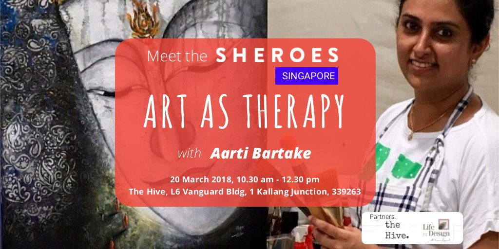 sheroes's tweet image. Ladies of Singapore, see you tomorrow at our next meet-up! Homemaker turned award-winning visual artist @AartiBartake is hosting an experiential session; prepare to get your hands dirty!   
If you haven't already, RSVP ASAP @ bit.ly/sheroes-meetup… #CircleOfSupport