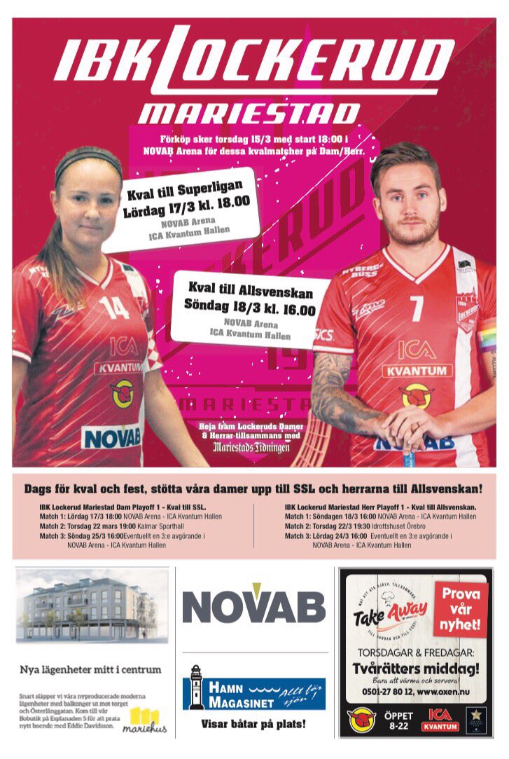 Ikväll 18:00 i NOVAB Arena startar förköpet till helgens kvalmatcher.