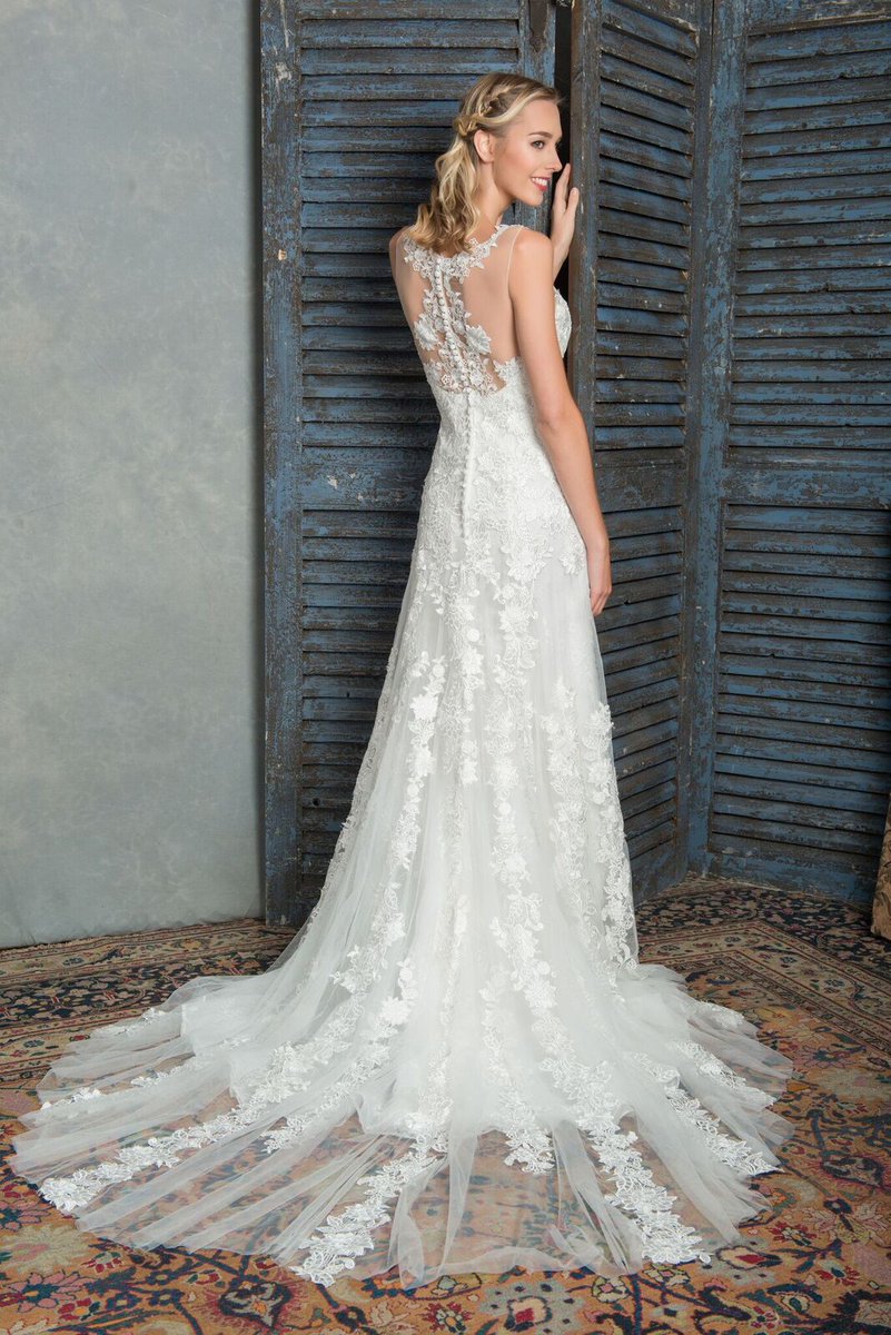 New in at #miasposacambridge the stunning Mila from White rose bridal features a lace and tulle overlayed aline with illusion back and soft v neck. a must for any #bride #bridetobe on their #wedding