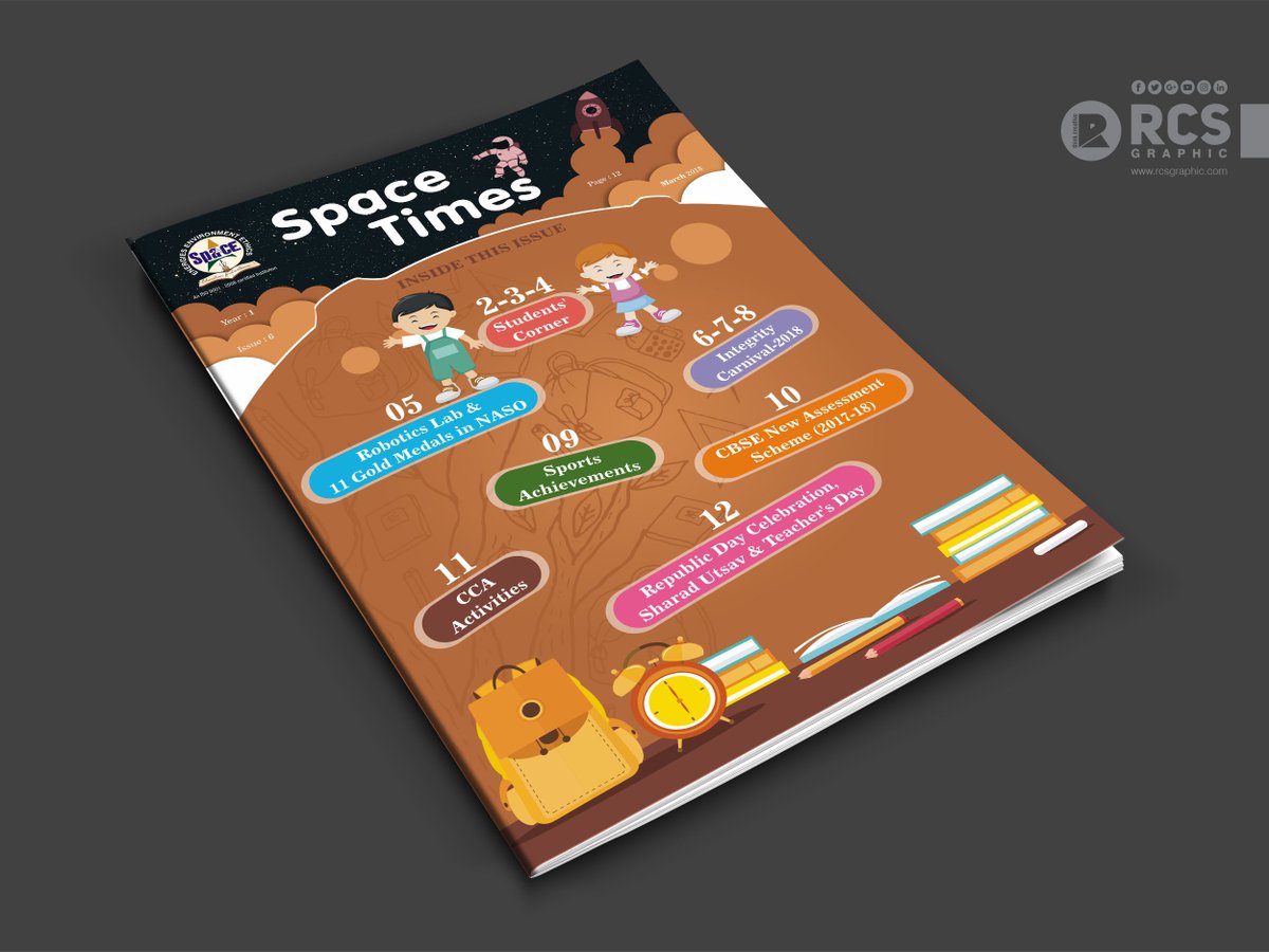 rcsgraphic's tweet photo. Magazine for Space English Medium School, Jetpur
#Magazine #Newsletter #School #SchoolDiary #Handbook #LessionDiary #Homework #PreSchool #Schooling #College
WEB PORTFOLIO: https://t.co/T7r1BgLWoq
PORTFOLIO: https://t.co/XqG0d3vDUG https://t.co/4hTpn4DtCW
