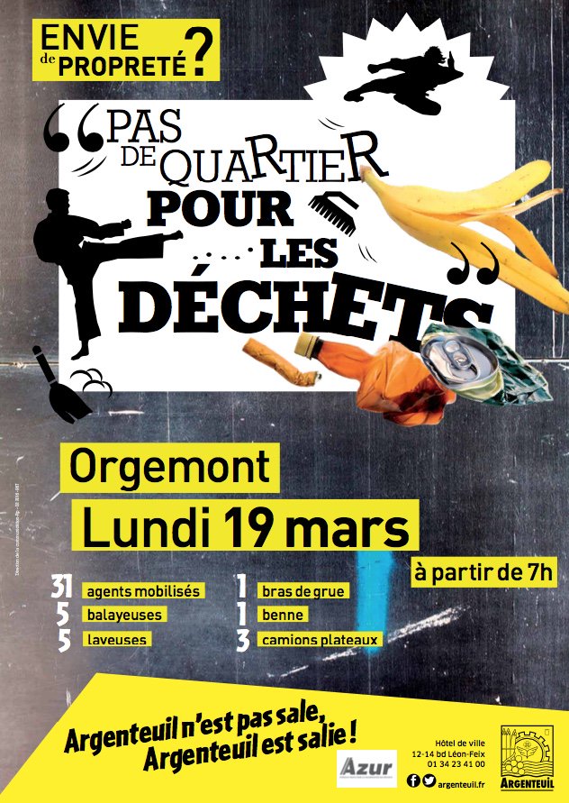 GMothron's tweet photo. Demain dans le quartier d'Orgemont : "pas de quartier pour les déchets" @VilleArgenteuil #villepropre #argenteuilpropre https://t.co/iWV4EylKFf