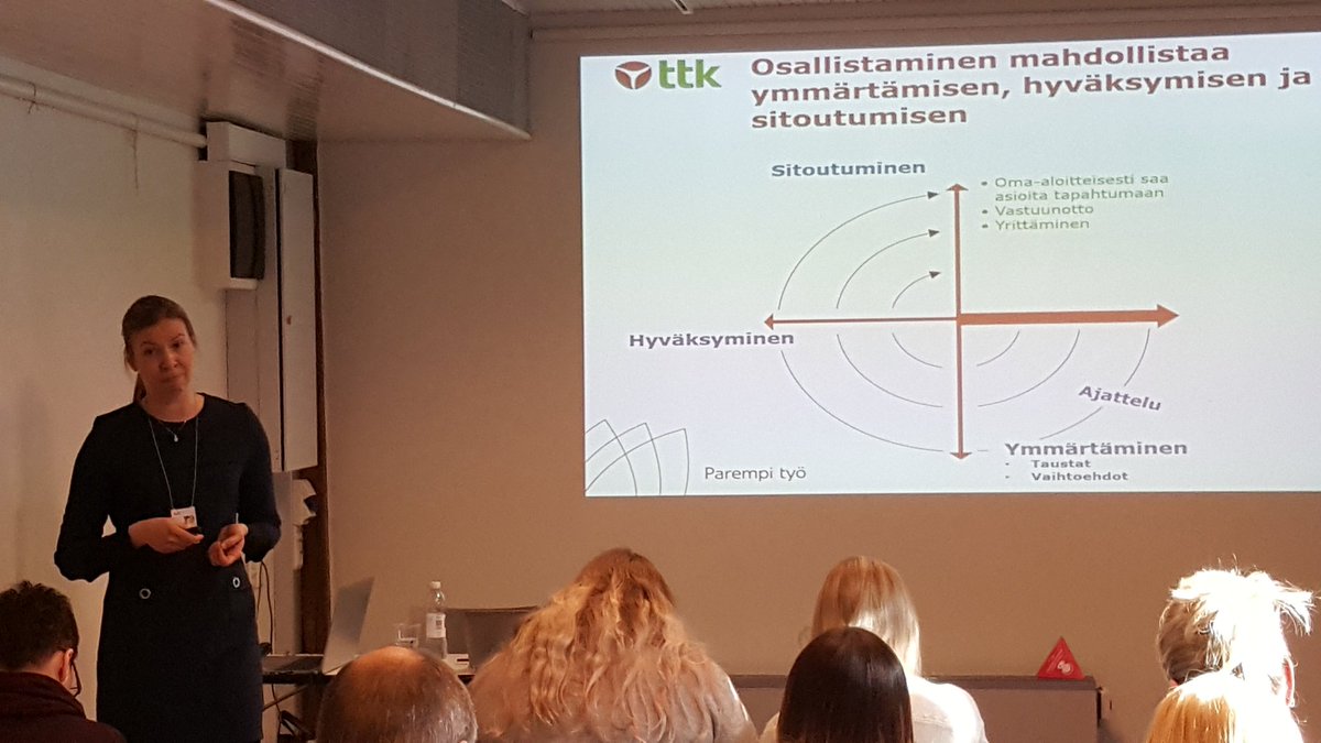 Kun oikeat ihmiset uudistaa työtä, tulosta ja uusiutumista syntyy. Jokaista työntekijää tarvitaan sekä työn tekemiseen että kehittämiseen. @elina_ravantti @TTK_viestii #Wgh18
