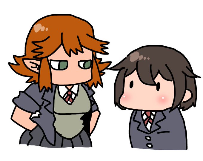 「ほっぺが柔らかそうな友達にちょっかい出したら
リアクションが思いのほか面白かったのでちょっかいを繰り返す」
という身長差JK2人組です 