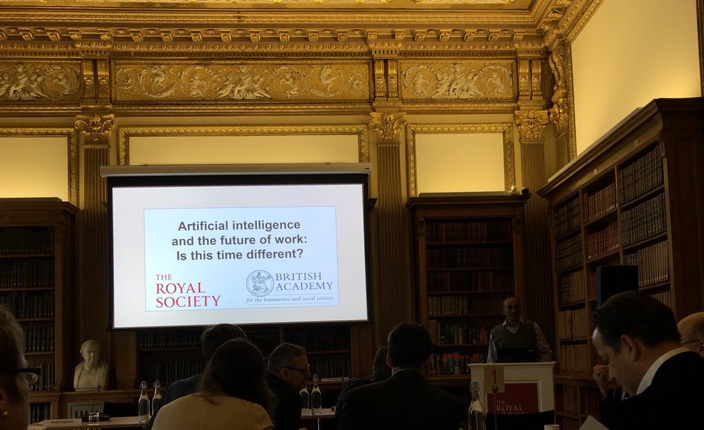 _RobinsonM's tweet image. Looking forward to sharing @AccentureRSRCH’s perspectives on the Responsible New and ‘Missing Middle’ human+machine roles at today’s workshop on AI and the future of work hosted by @royalsociety and @britac_news